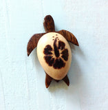 Sea Turtle Burnt Wood Magnet