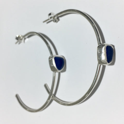 Sea Glass Hoop Earrings