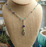 Emerald Sea Glass Beaded Necklace