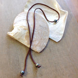 Pearl Leather Lasso Necklace