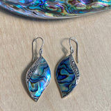 Abalone Filigree Leaf Earrings