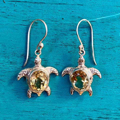 Sea Turtle Stone Earrings