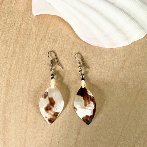 Shell Leaf Beaded Earrings