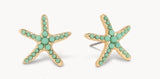 Starfish Gem Stud Earrings