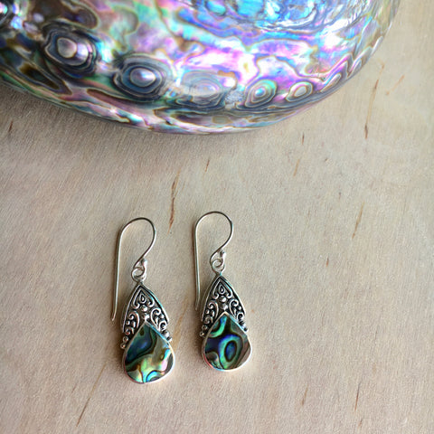 Ladybug Wing Abalone Earrings