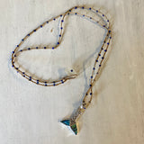 Abalone Whale Tail Beaded Necklace