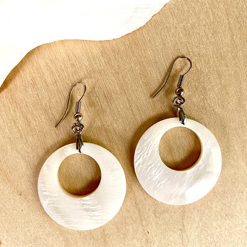 MOP Circle Earrings