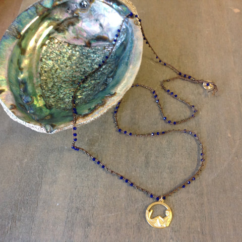 Circle Gold Mermaid Pendant Necklace