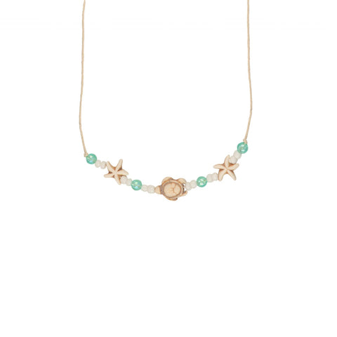 Howlite Starfish & Turtle Necklace