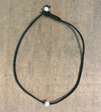 Pearls and Leather Necklace