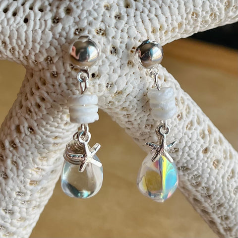 Mermaid Tear Drop Shell Earrings