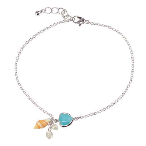 Seashell Howlite Drop Anklet