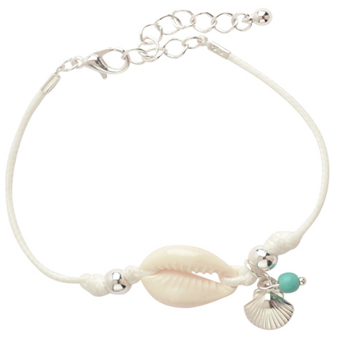 Cowrie Seashell Charm Bracelet