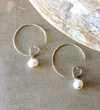 Deep Sea Pearl Hoop Earrings