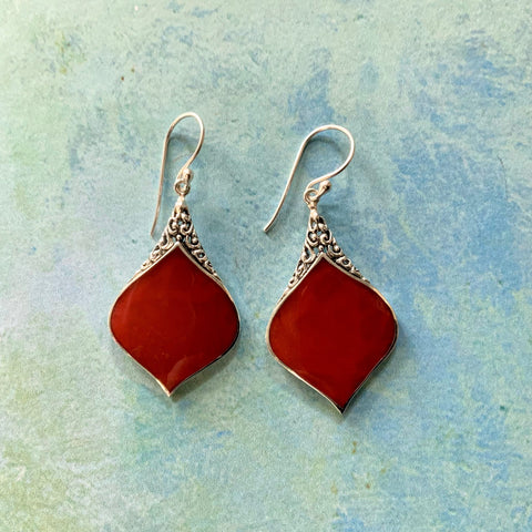 Red Coral Genie Earrings