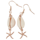 Cowrie Starfish Dangle Earrings