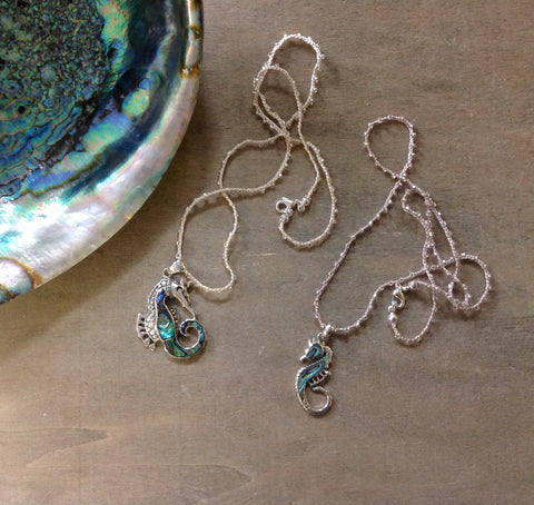 Abalone Seahorse Necklace