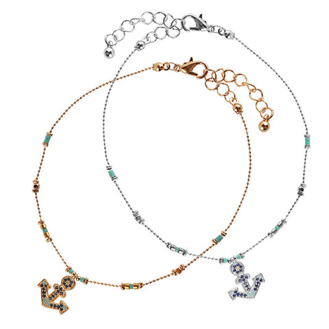 Crystal Jewel Anchor Anklet