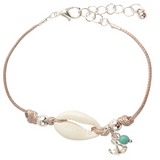 Cowrie Anchor Charm Bracelet