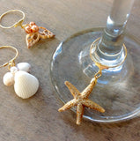 Seashell Christmas Wine Charms