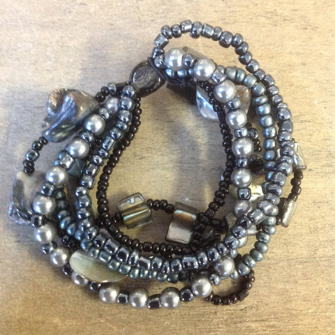 Shell Bead Multi Strand Bracelet
