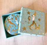 Gold Mermaid Coaster Set