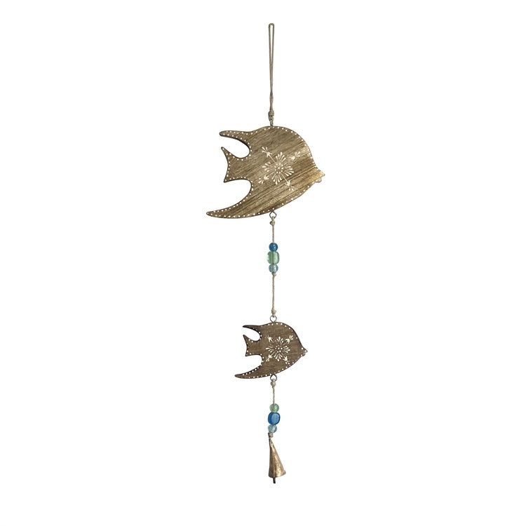 Wooden Fish Bell Mobile