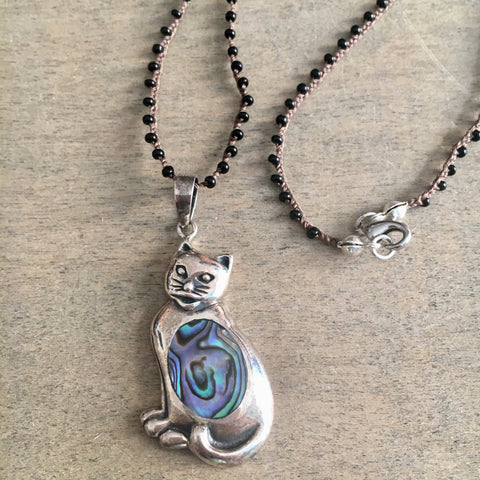Kitty Cat Abalone Necklace