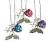 Mermaid Scales Heart & Tail Necklace
