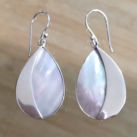 Silver Half MOP Earrings