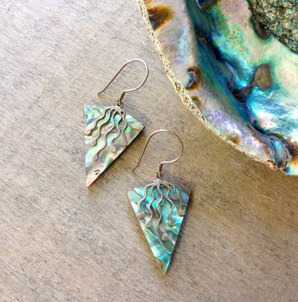 Abalone Pyramid Earrings