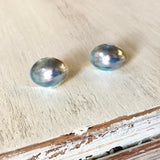 Blue Pearl Nautilus Stud Earrings