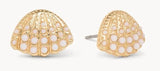 Seashell Gem Stud Earrings