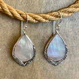 MOP Shell Scroll Tear Drop Earrings