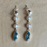 Topaz Pearl Dangle Earrings