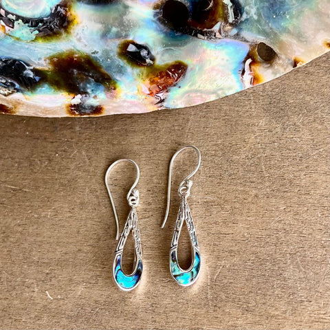 Shell Hoop Tear Drop Earrings