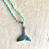 Abalone Whale Tail Beaded Necklace
