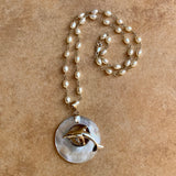 Dolphin MOP Circle Pearl Necklace