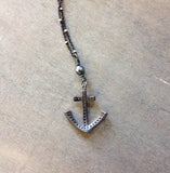 Pave Diamond Anchor Necklace
