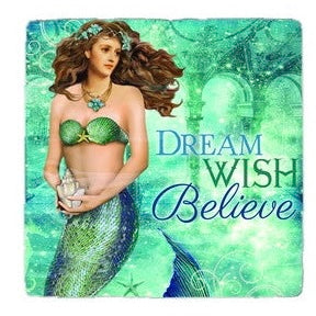 Dream Wish Believe Mermaid Coaster
