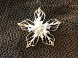 Snowflake Coral Heart Ornament