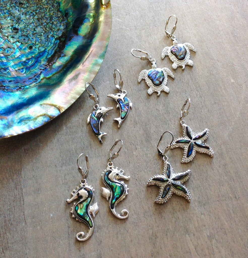 Abalone Sea Life Earrings Starfish
