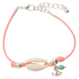 Cowrie Anchor Charm Bracelet