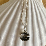Open Clam Charm Necklace