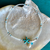 Starfish Howlite Pearl Anklet