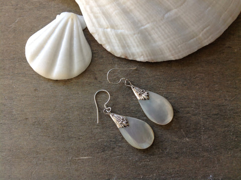 Tear Drop Shell Earrings