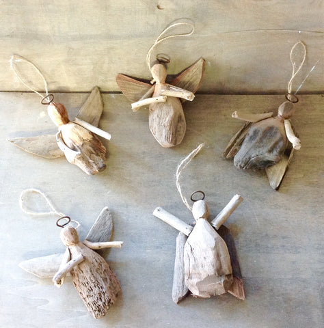Dancing Driftwood Angel Ornaments