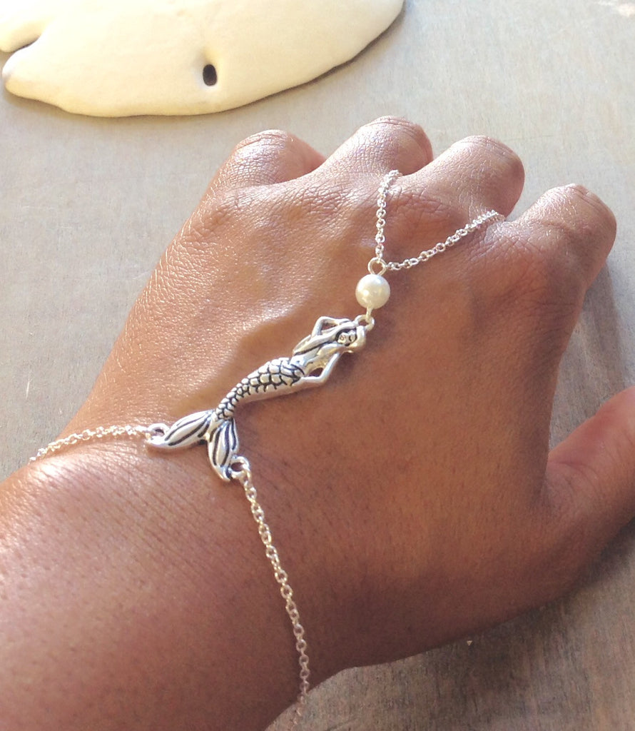 Scuba Diving Inspired Silver Mermaid Jewelry, Mermaid Wrap Bracelet