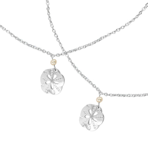 Sand Dollar Pearl Charm Necklace