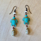Turtle Cowrie Earrings